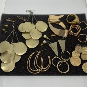 Gold Earring & Ring Bundle
